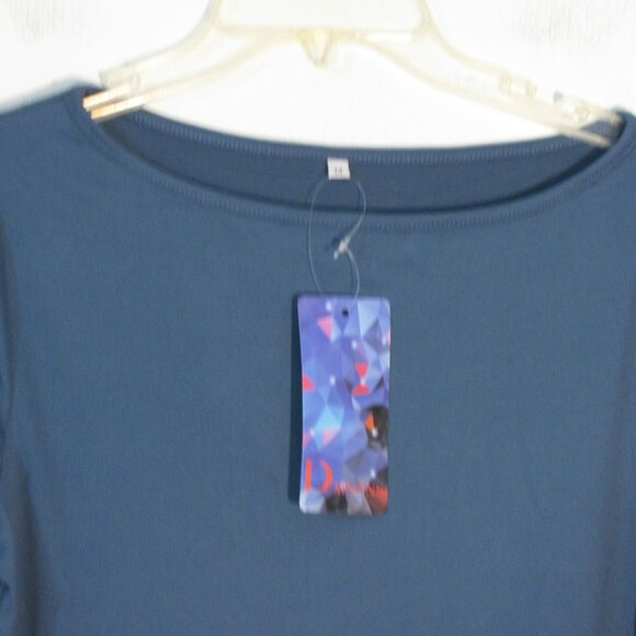 * Dark Blue Blouse Medium Stretch Layering by Dmnzns NWT - Picture 2 of 3